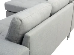 Outlet Beliani Divano angolare 4 posti KIRUNA Tessuto Grigio chiaro Lato destro Argento Grigio