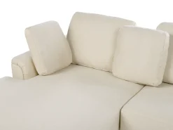 Sale Beliani Divano angolare 4 posti KOHLO Tessuto Beige chiaro Lato destro Beige Nero