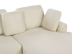 Online Beliani Divano angolare 4 posti KOHLO Tessuto Beige chiaro Lato Sinistro Beige Nero
