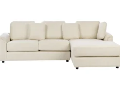 Online Beliani Divano angolare 4 posti KOHLO Tessuto Beige chiaro Lato Sinistro Beige Nero