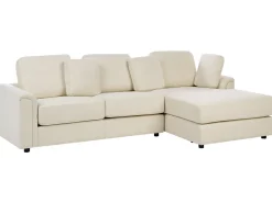 Online Beliani Divano angolare 4 posti KOHLO Tessuto Beige chiaro Lato Sinistro Beige Nero