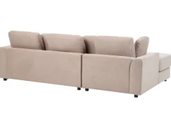 Outlet Beliani Divano angolare 4 posti KOHLO Tessuto Tortora Lato destro Beige Nero