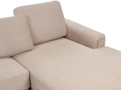 Best Beliani Divano angolare 4 posti KOHLO Tessuto Tortora Lato Sinistro Beige Nero