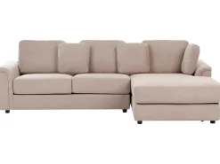 Best Beliani Divano angolare 4 posti KOHLO Tessuto Tortora Lato Sinistro Beige Nero