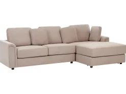 Best Beliani Divano angolare 4 posti KOHLO Tessuto Tortora Lato Sinistro Beige Nero