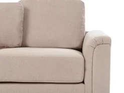 Online Beliani Divano angolare 4 posti KOHLO Tessuto Tortora con ottomana Lato destro Beige Nero