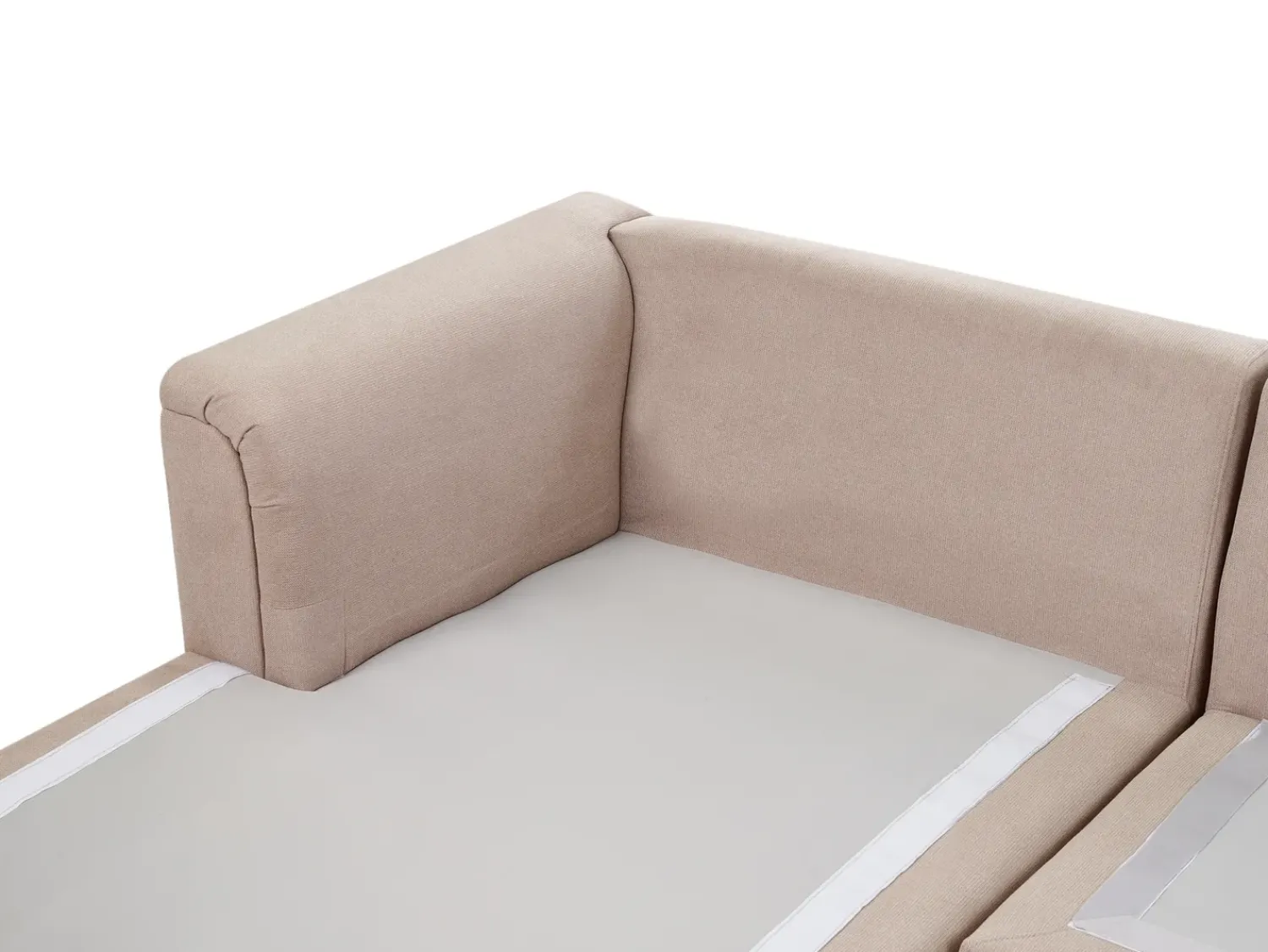 Online Beliani Divano angolare 4 posti KOHLO Tessuto Tortora con ottomana Lato destro Beige Nero