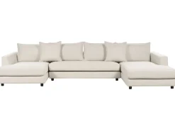 Discount Beliani Divano angolare 5 posti LILVIKEN Tessuto Beige chiaro Beige Nero