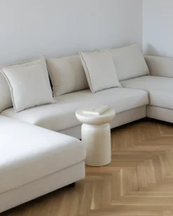 Discount Beliani Divano angolare 5 posti LILVIKEN Tessuto Beige chiaro Beige Nero
