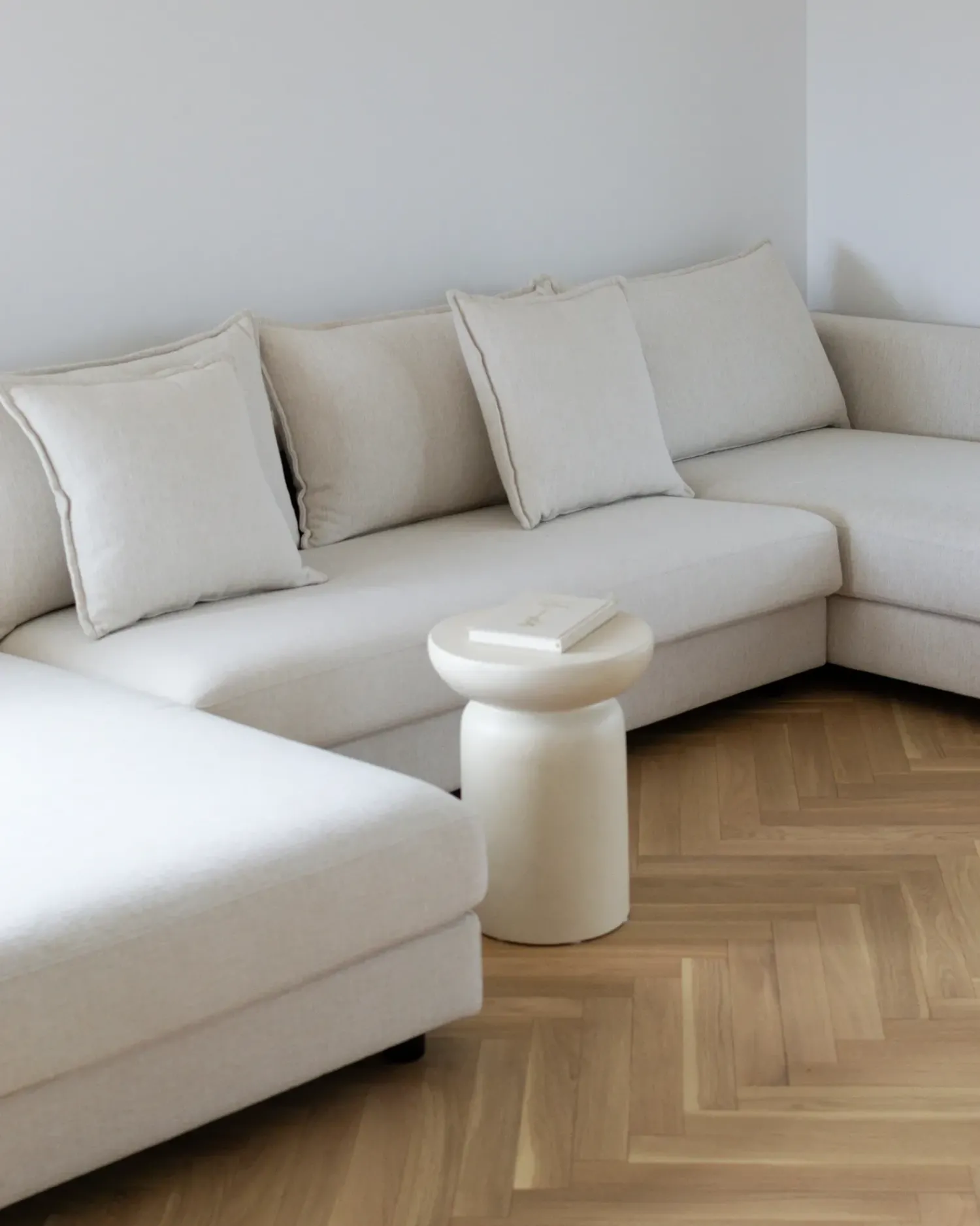 Discount Beliani Divano angolare 5 posti LILVIKEN Tessuto Beige chiaro Beige Nero