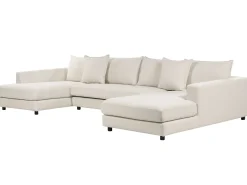 Discount Beliani Divano angolare 5 posti LILVIKEN Tessuto Beige chiaro Beige Nero