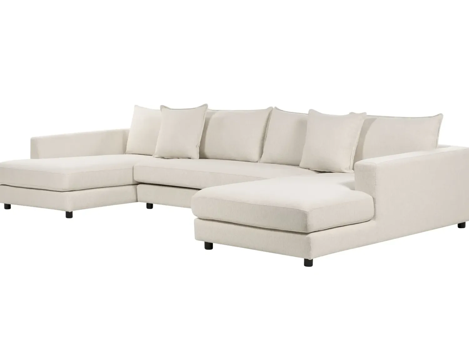 Discount Beliani Divano angolare 5 posti LILVIKEN Tessuto Beige chiaro Beige Nero