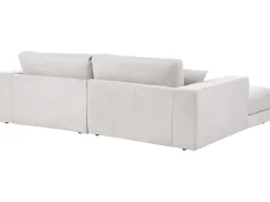 New Beliani Divano angolare 3 posti LOFOTEN Tessuto Bianco sporco Bianco Nero