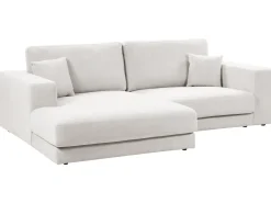 New Beliani Divano angolare 3 posti LOFOTEN Tessuto Bianco sporco Bianco Nero