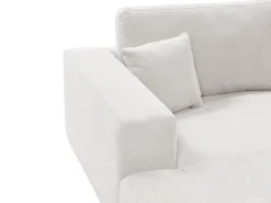 New Beliani Divano angolare 3 posti LOFOTEN Tessuto Bianco sporco Bianco Nero