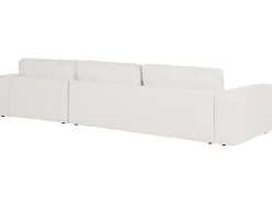 Discount Beliani Divano angolare 5 posti LOFOTEN Tessuto Bianco sporco Lato Sinistro Bianco Nero