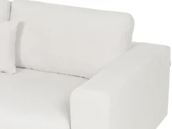 Discount Beliani Divano angolare 5 posti LOFOTEN Tessuto Bianco sporco Lato Sinistro Bianco Nero