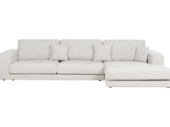 Discount Beliani Divano angolare 5 posti LOFOTEN Tessuto Bianco sporco Lato Sinistro Bianco Nero