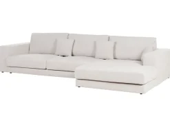 Discount Beliani Divano angolare 5 posti LOFOTEN Tessuto Bianco sporco Lato Sinistro Bianco Nero