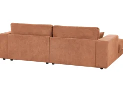 Discount Beliani Divano angolare 3 posti LOFOTEN Tessuto Rosso chiaro Rosso Nero
