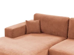 Discount Beliani Divano angolare 3 posti LOFOTEN Tessuto Rosso chiaro Rosso Nero