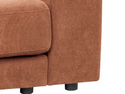New Beliani Divano angolare 3 posti LOFOTEN Tessuto Rosso chiaro Nero Rosso