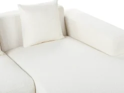 Divano angolare 4 posti LUNGO Bouclé Bianco Lato Sinistro