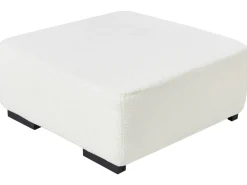 Divano angolare 4 posti LUNGO Bouclé Bianco con ottomana Lato destro