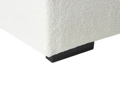 Divano angolare 4 posti LUNGO Bouclé Bianco con ottomana Lato destro