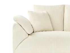 Hot Beliani Divano angolare 4 posti LUNNER Velluto a coste Beige chiaro Lato Sinistro Beige Nero