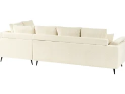 Hot Beliani Divano angolare 4 posti LUNNER Velluto a coste Beige chiaro Lato Sinistro Beige Nero