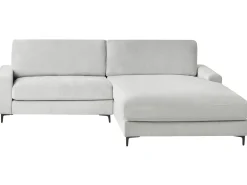 Discount Beliani Divano angolare 3 posti MALOY Ciniglia Grigio chiaro Grigio Nero