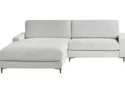 Discount Beliani Divano angolare 3 posti MALOY Ciniglia Grigio chiaro Grigio Nero