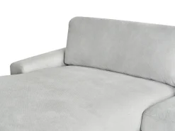 Discount Beliani Divano angolare 3 posti MALOY Ciniglia Grigio chiaro Grigio Nero