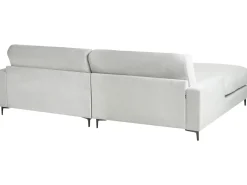 Discount Beliani Divano angolare 3 posti MALOY Ciniglia Grigio chiaro Grigio Nero