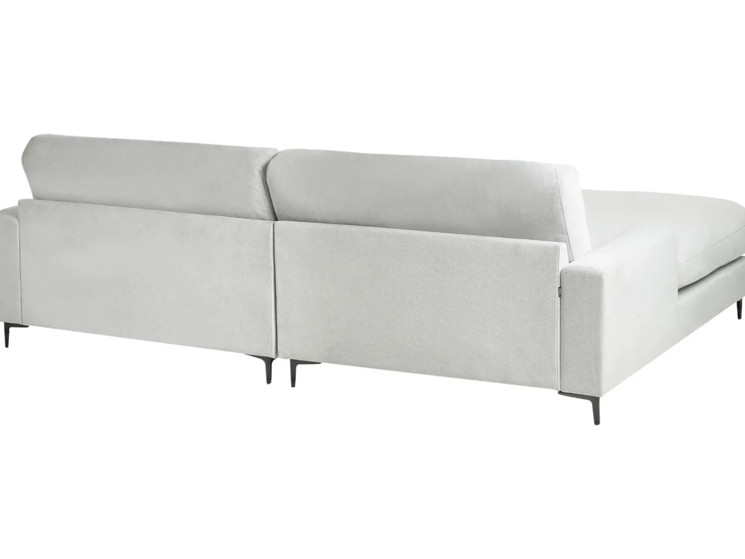 Discount Beliani Divano angolare 3 posti MALOY Ciniglia Grigio chiaro Grigio Nero