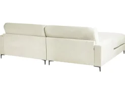 Hot Beliani Divano angolare 3 posti MALOY Ciniglia Bianco sporco Bianco Nero