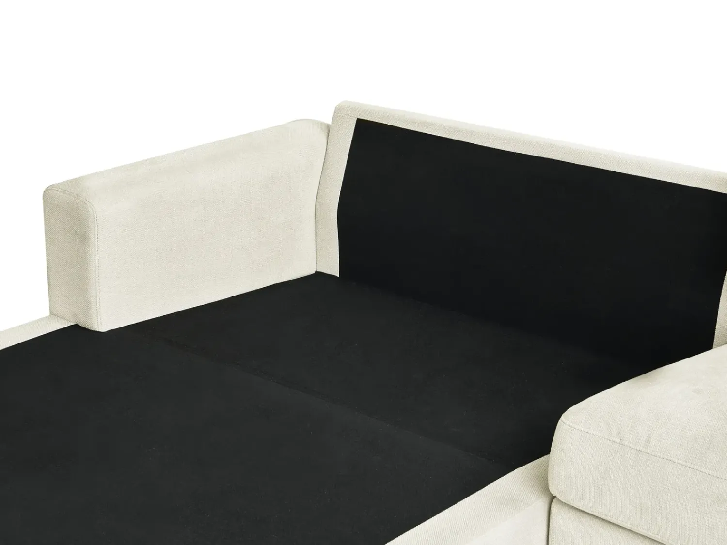 Hot Beliani Divano angolare 3 posti MALOY Ciniglia Bianco sporco Bianco Nero