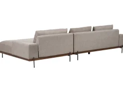 Outlet Beliani Divano angolare 4 posti MARIFERD Tessuto Marrone chiaro Marrone Marrone Nero
