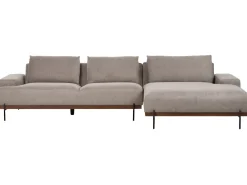 Outlet Beliani Divano angolare 4 posti MARIFERD Tessuto Marrone chiaro Marrone Marrone Nero