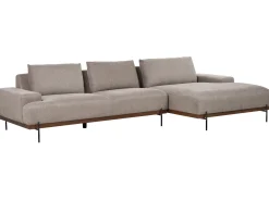 Outlet Beliani Divano angolare 4 posti MARIFERD Tessuto Marrone chiaro Marrone Marrone Nero