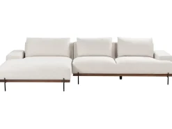 Online Beliani Divano angolare 4 posti MARIFERD Tessuto Beige chiaro Beige Marrone Nero