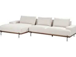Online Beliani Divano angolare 4 posti MARIFERD Tessuto Beige chiaro Beige Marrone Nero