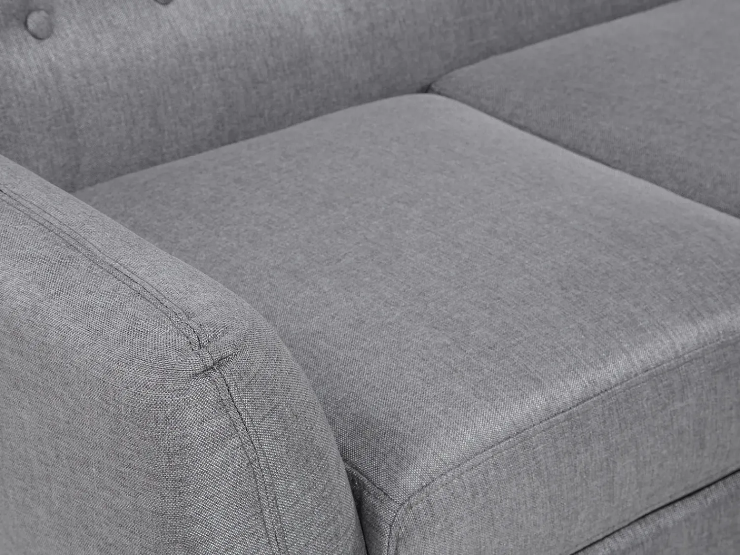 Outlet Beliani 3 posti MOTALA Tessuto Grigio chiaro Lato Sinistro Marrone Grigio