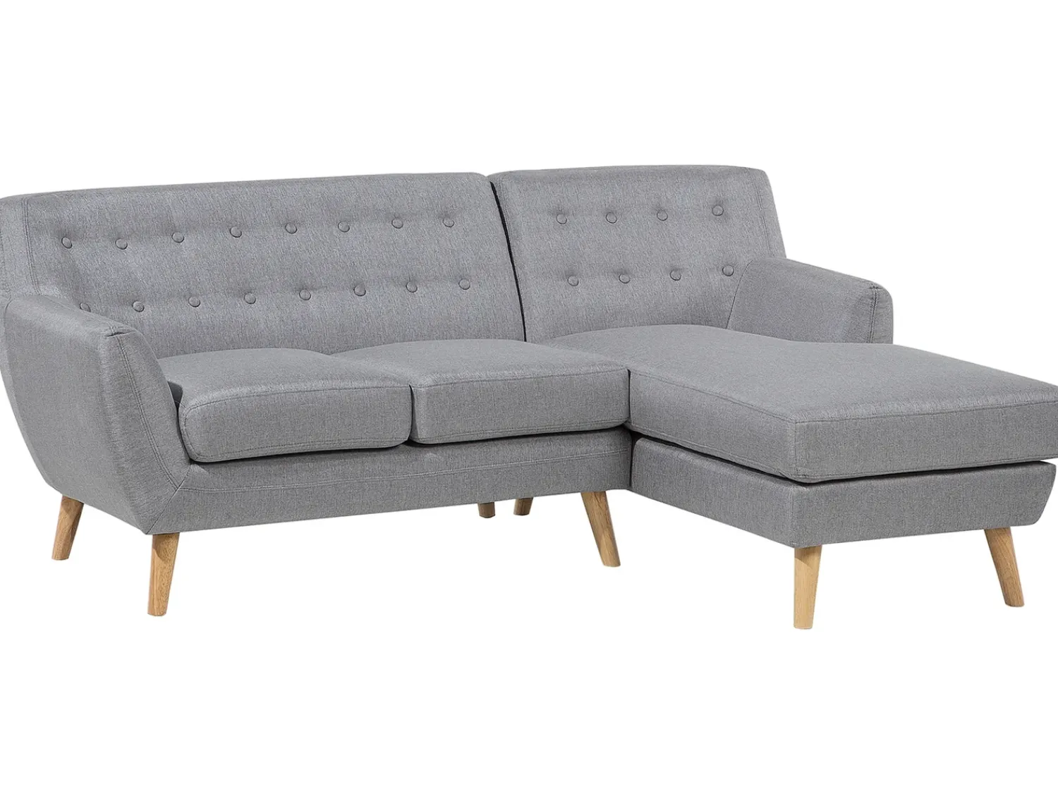 Outlet Beliani 3 posti MOTALA Tessuto Grigio chiaro Lato Sinistro Marrone Grigio
