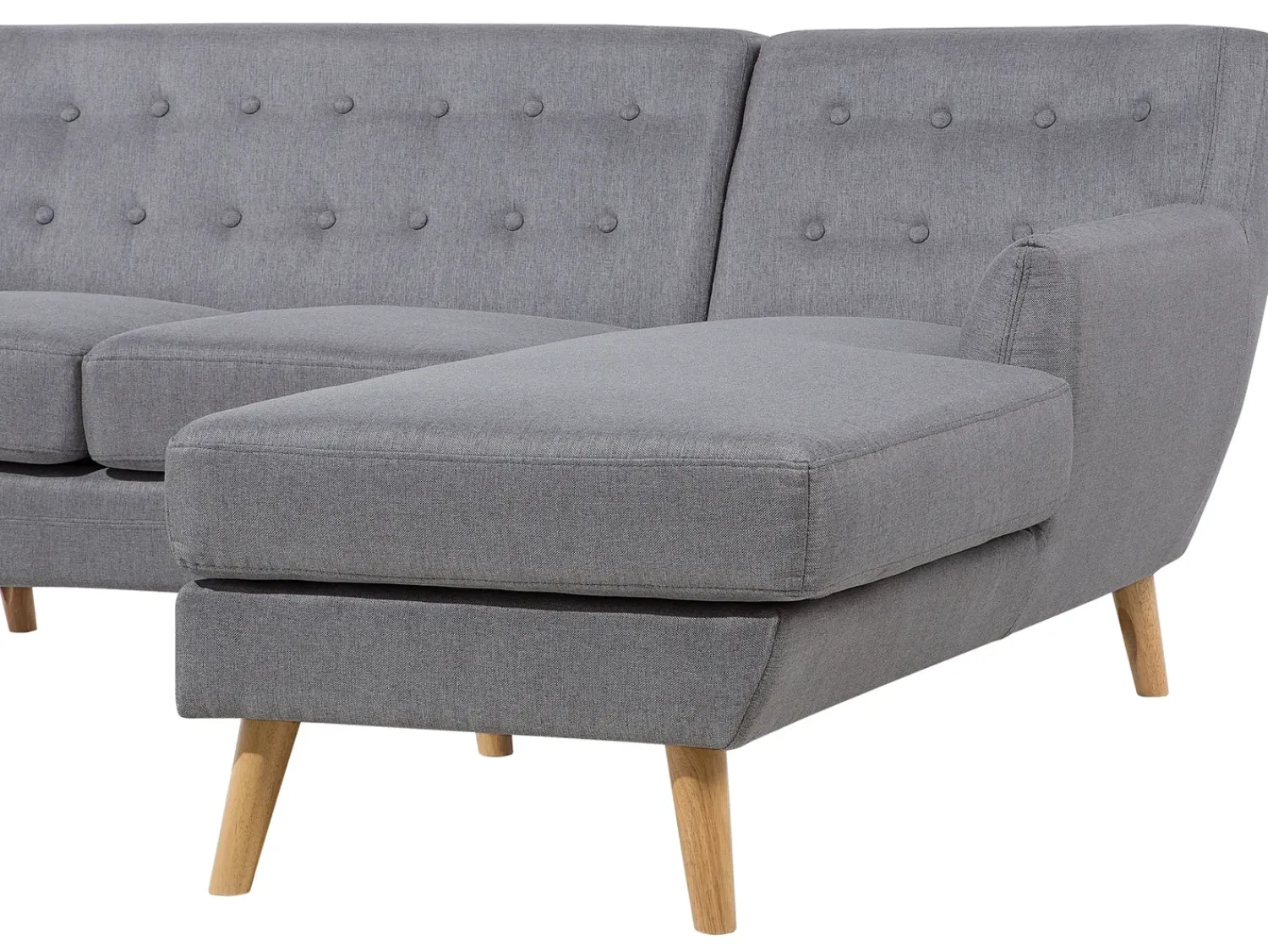 Outlet Beliani 3 posti MOTALA Tessuto Grigio chiaro Lato Sinistro Marrone Grigio