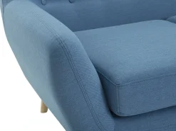Clearance Beliani Divano angolare 3 posti MOTALA Tessuto Blu Lato Sinistro Marrone Blu