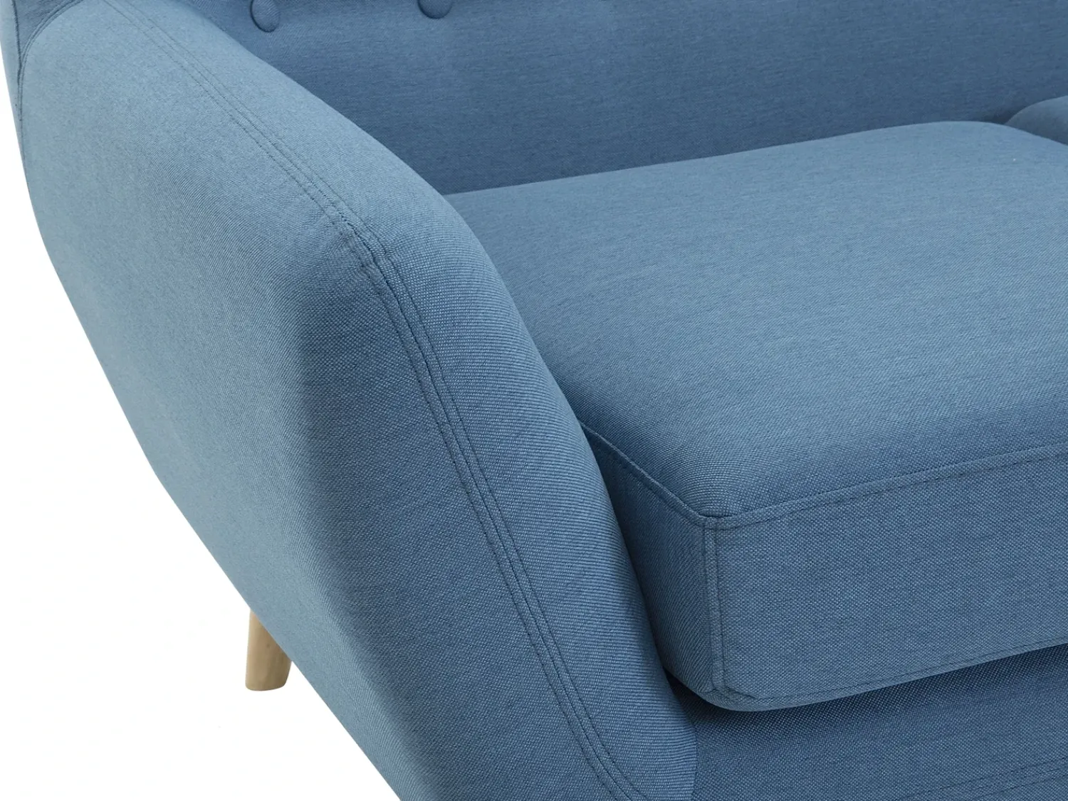 Clearance Beliani Divano angolare 3 posti MOTALA Tessuto Blu Lato Sinistro Marrone Blu