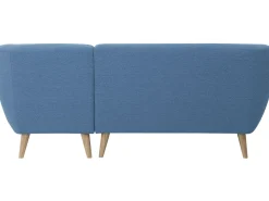 Clearance Beliani Divano angolare 3 posti MOTALA Tessuto Blu Lato Sinistro Marrone Blu