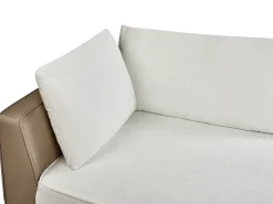 Clearance Beliani Divano angolare 3 posti MYKEN Tessuto Bianco sporco Beige Bianco Nero